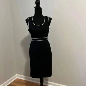 Madison Studio Black and White belted Dress